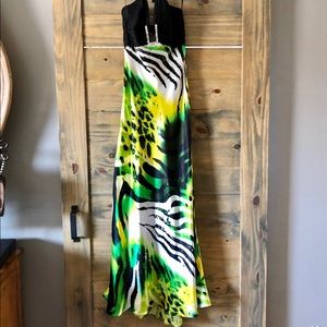 Retro Animal Print Maxi Spring/Summer Halter Dress